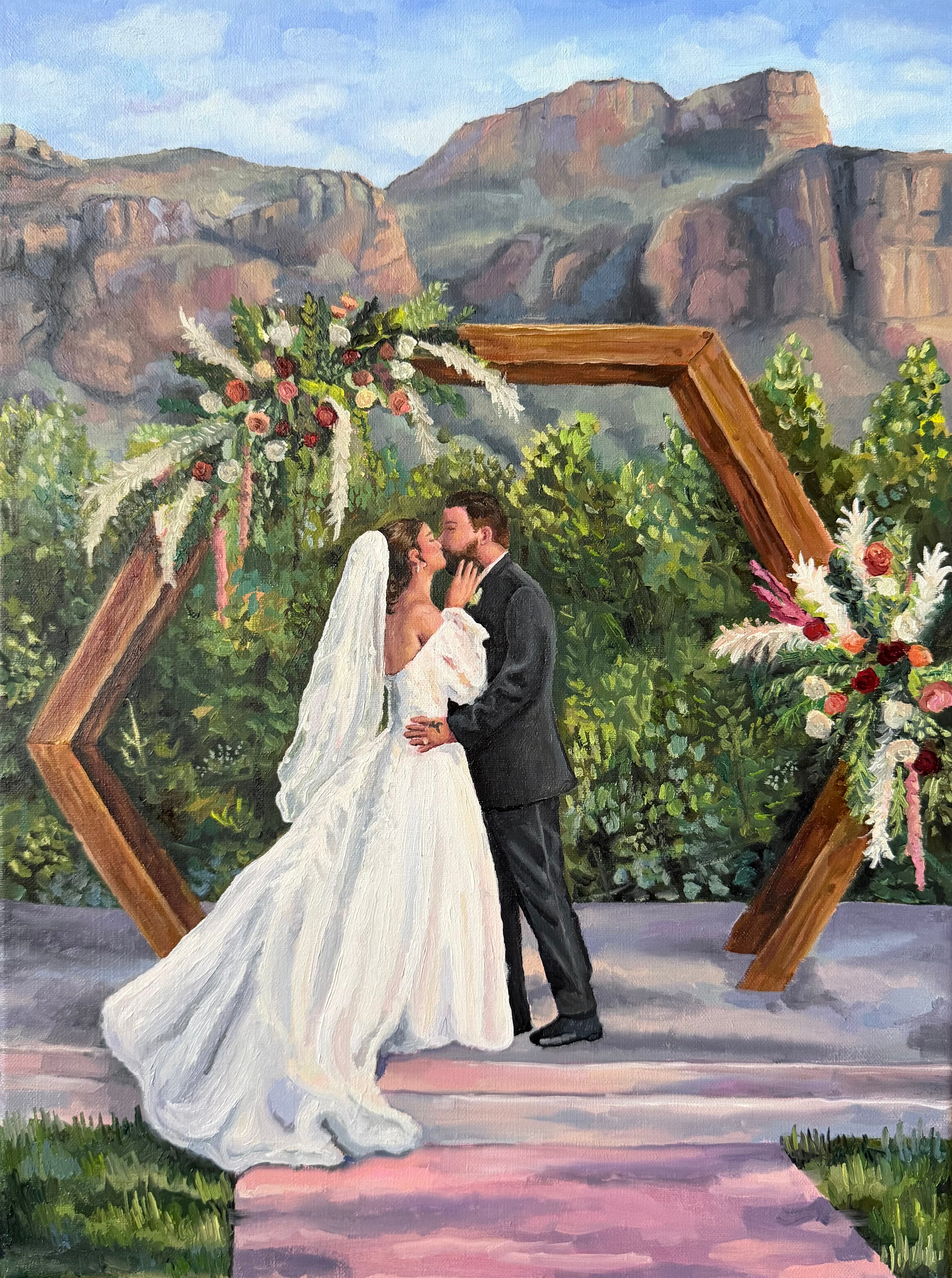 Live wedding painting by Tessa